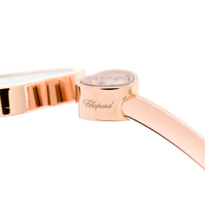 Chopard 18K Rose Gold Diamond Malachite Happy Hearts Bangle Bracelet 4 of 6