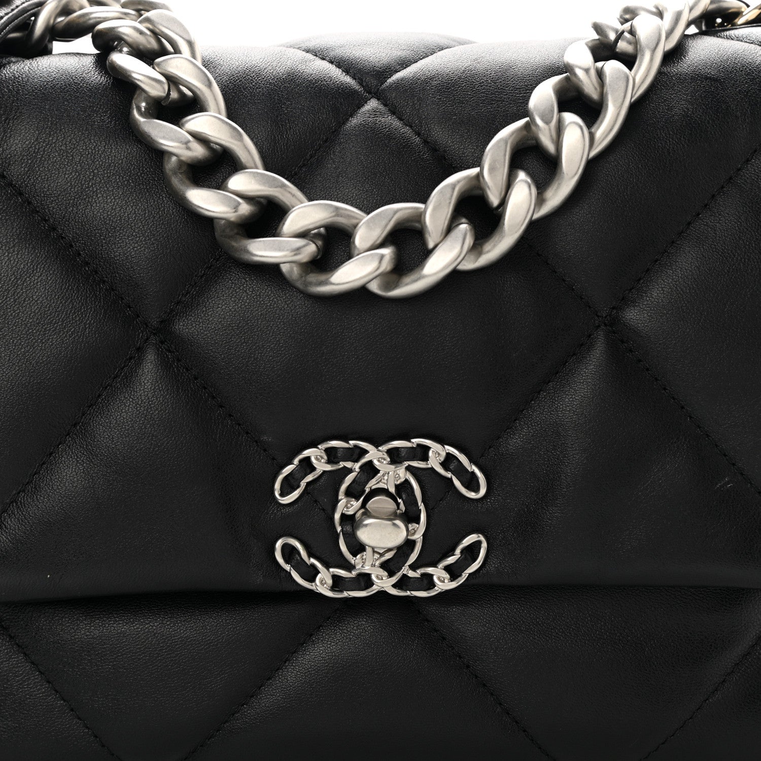 Chanel Lambskin Quilted Large Chanel 19 Flap Black 8 of 10