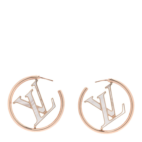 Brass Mother of Pearl Stellar Earrings Rose Gold