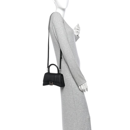 Balenciaga Grained Calfskin Hourglass Top Handle Bag XS Black 2 of 10