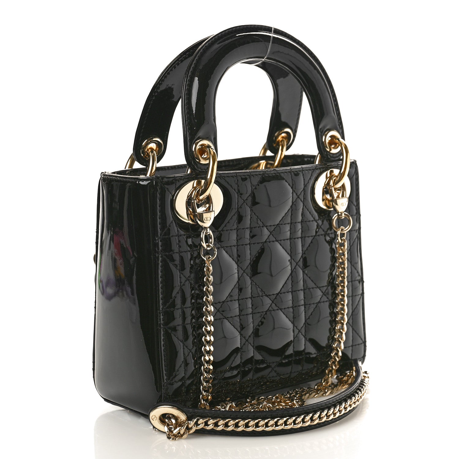 Christian Dior Patent Cannage Mini Lady Dior Black 3 of 9