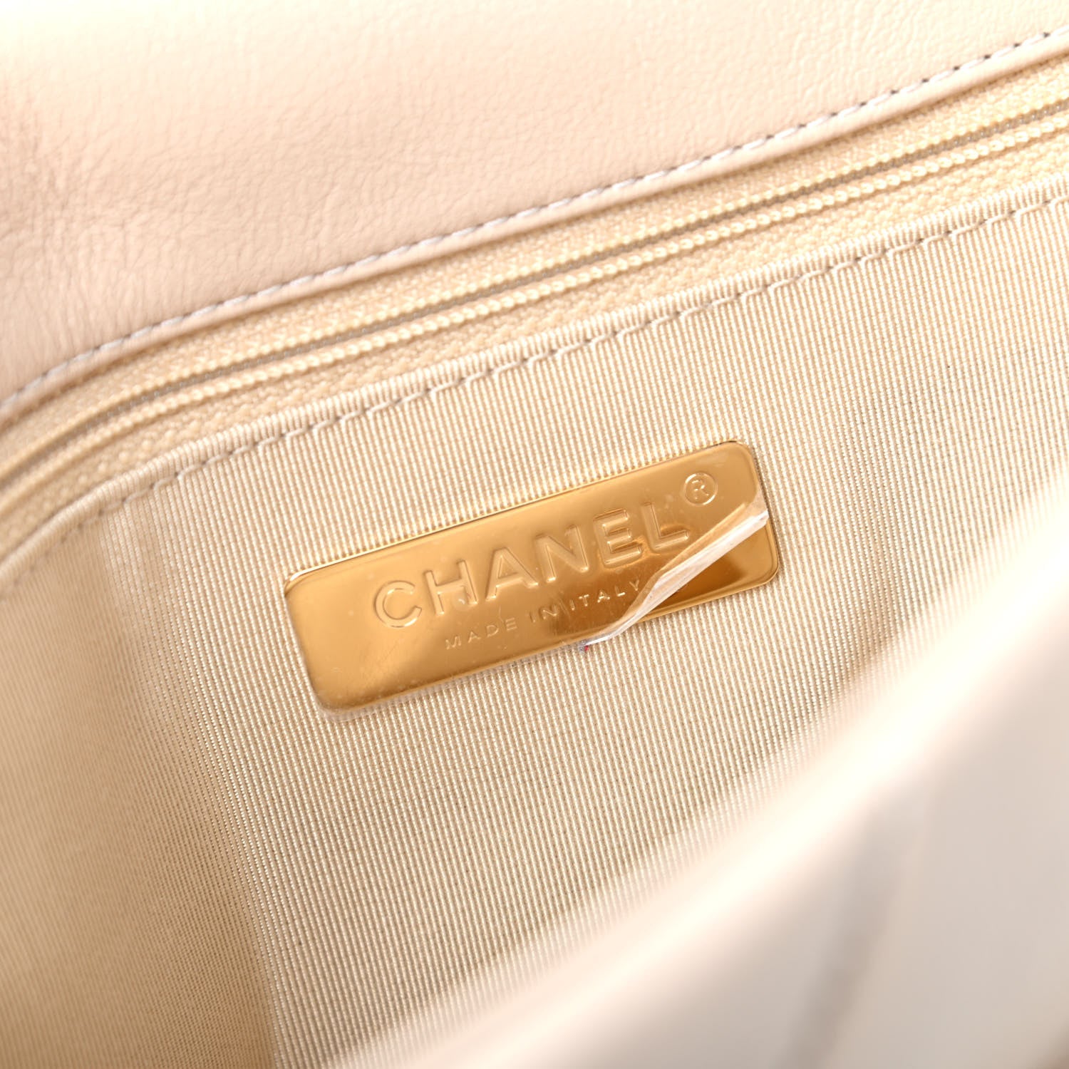 Chanel Lambskin Quilted Medium Chanel 19 Flap Beige 8 of 10