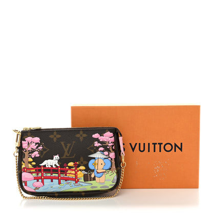 Louis Vuitton Monogram 2021 Christmas Animation Japanese Garden Mini Pochette Accessories Wisteria Pink 9 of 9