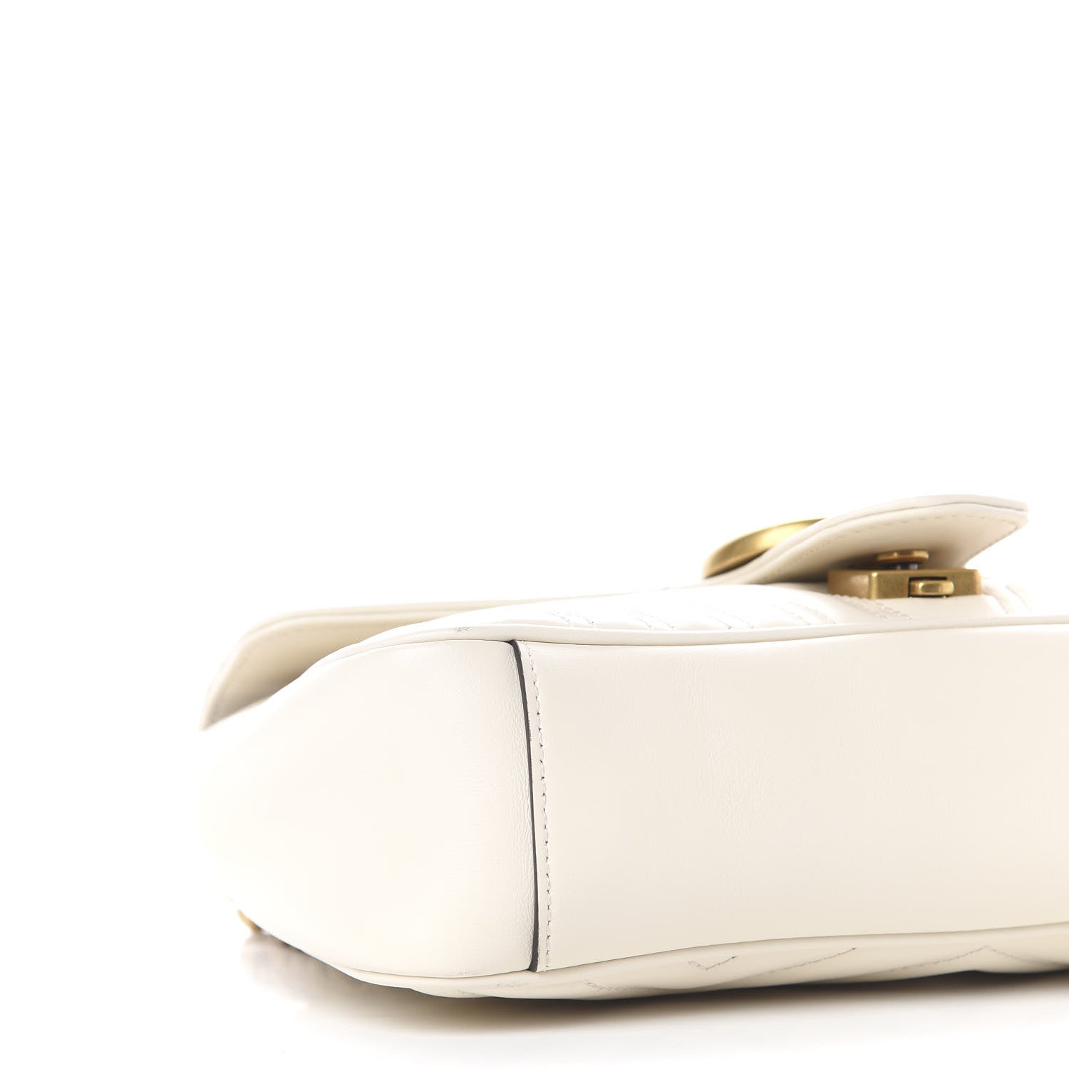 Gucci Calfskin Matelasse Small GG Marmont Shoulder Bag White 7 of 9