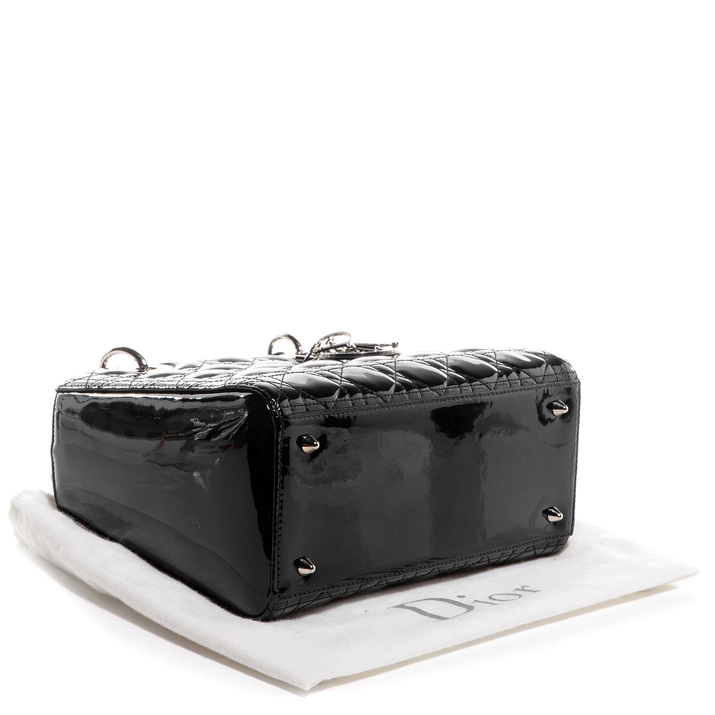 Patent Cannage Medium Lady Dior Black