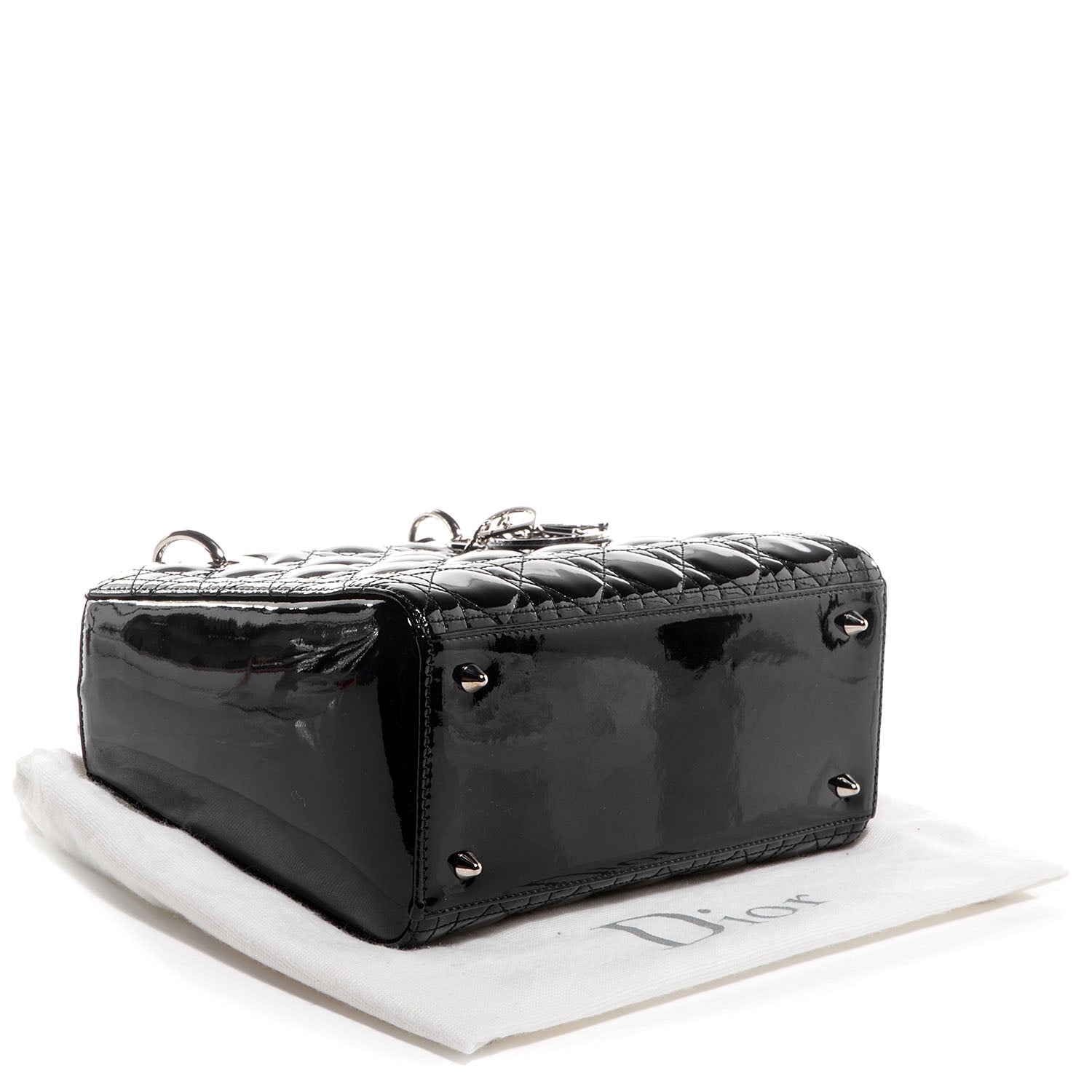 Christian Dior Patent Cannage Medium Lady Dior Black 4 of 9