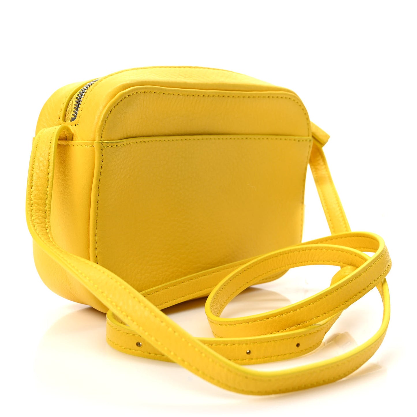 Smooth Calfskin Logo XS Everyday Camera Bag Jaune Soleil Black