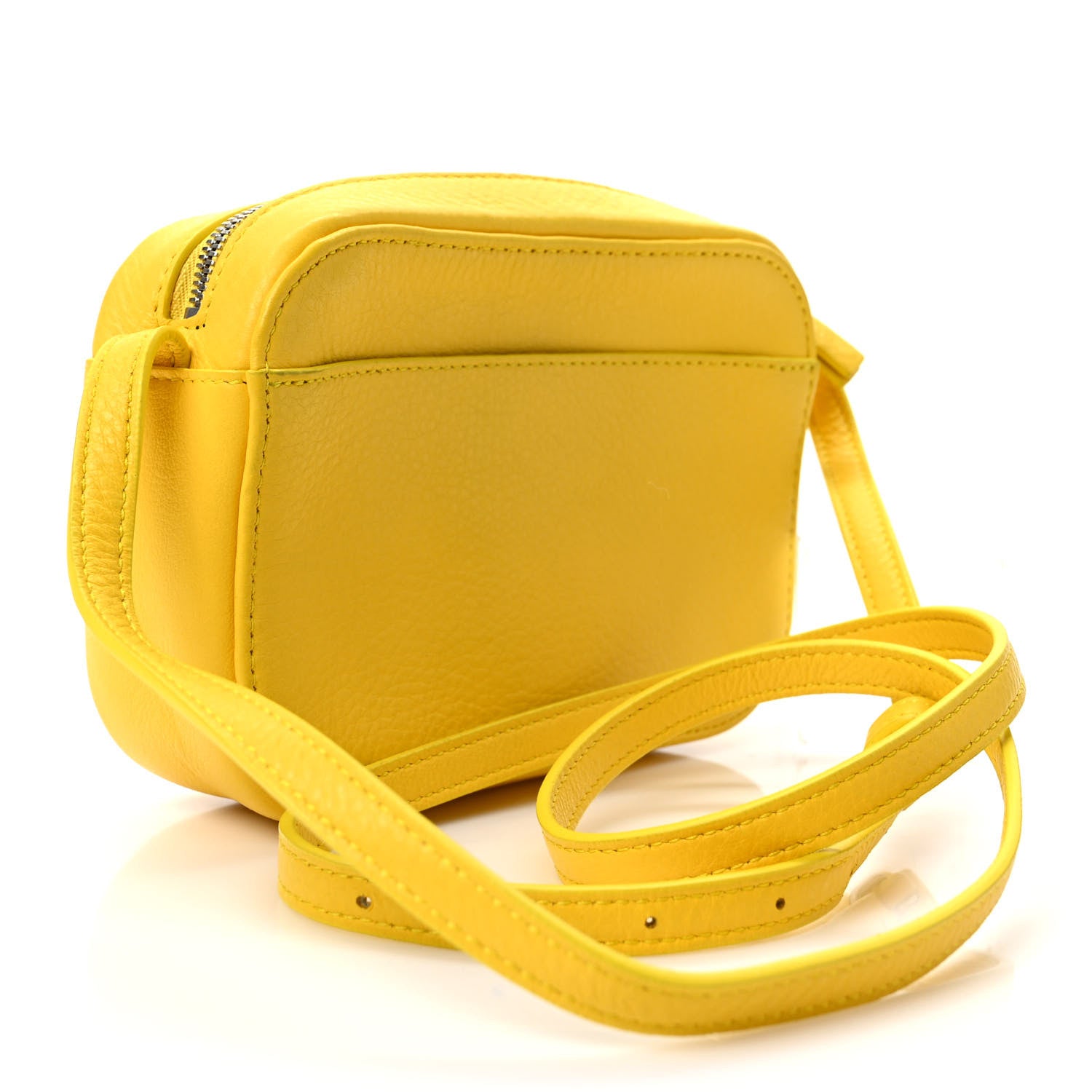Balenciaga Smooth Calfskin Logo XS Everyday Camera Bag Jaune Soleil Black 3 of 8