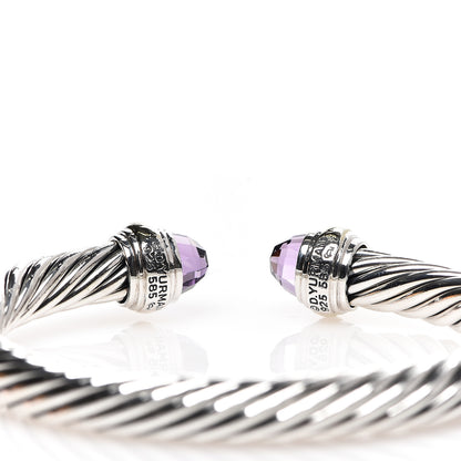 David Yurman Sterling Silver 14K Yellow Gold Amethyst 7mm Cable Classics Bracelet 3 of 3