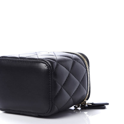 Chanel Lambskin Quilted Mini Vanity Case With Chain Black 7 of 11