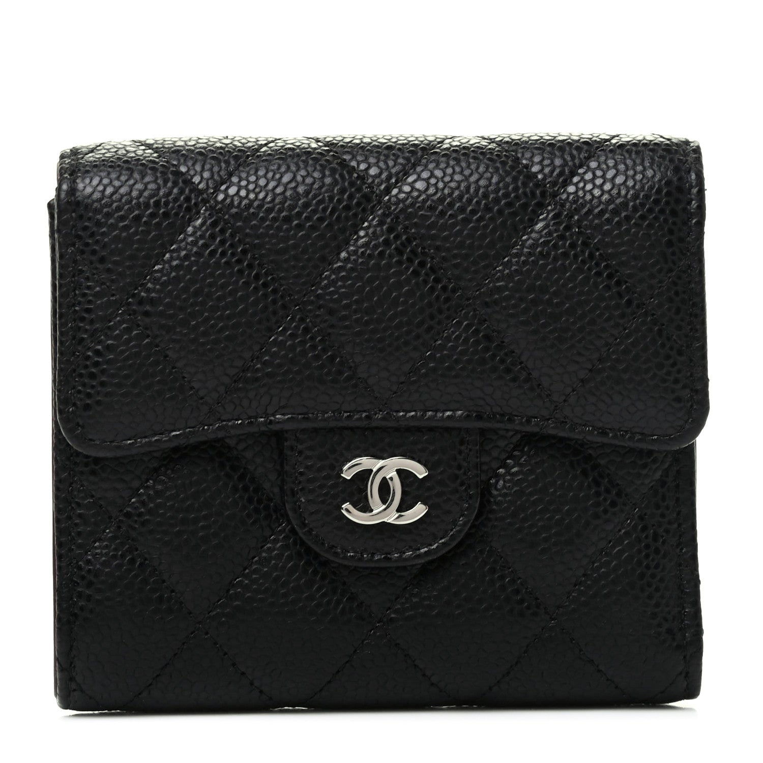 Chanel Caviar Quilted Compact Flap Wallet Black 1 of 7