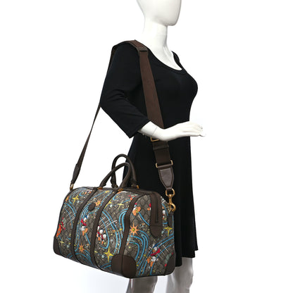 Gucci X DISNEY GG Supreme Monogram Donald Duck Retro Interlocking G Duffle Bag Beige Multicolor New Acero 2 of 12