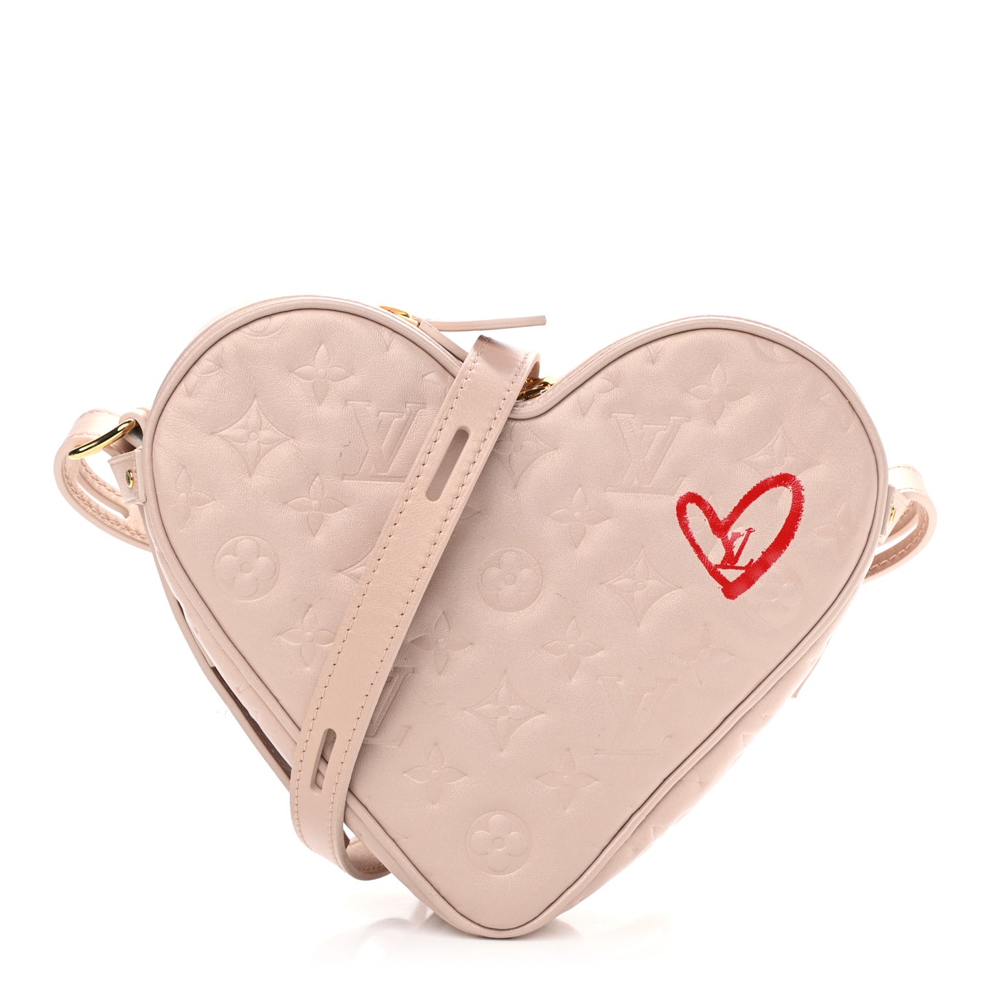 Lambskin Embossed Monogram Fall In Love Sac Coeur Light Pink