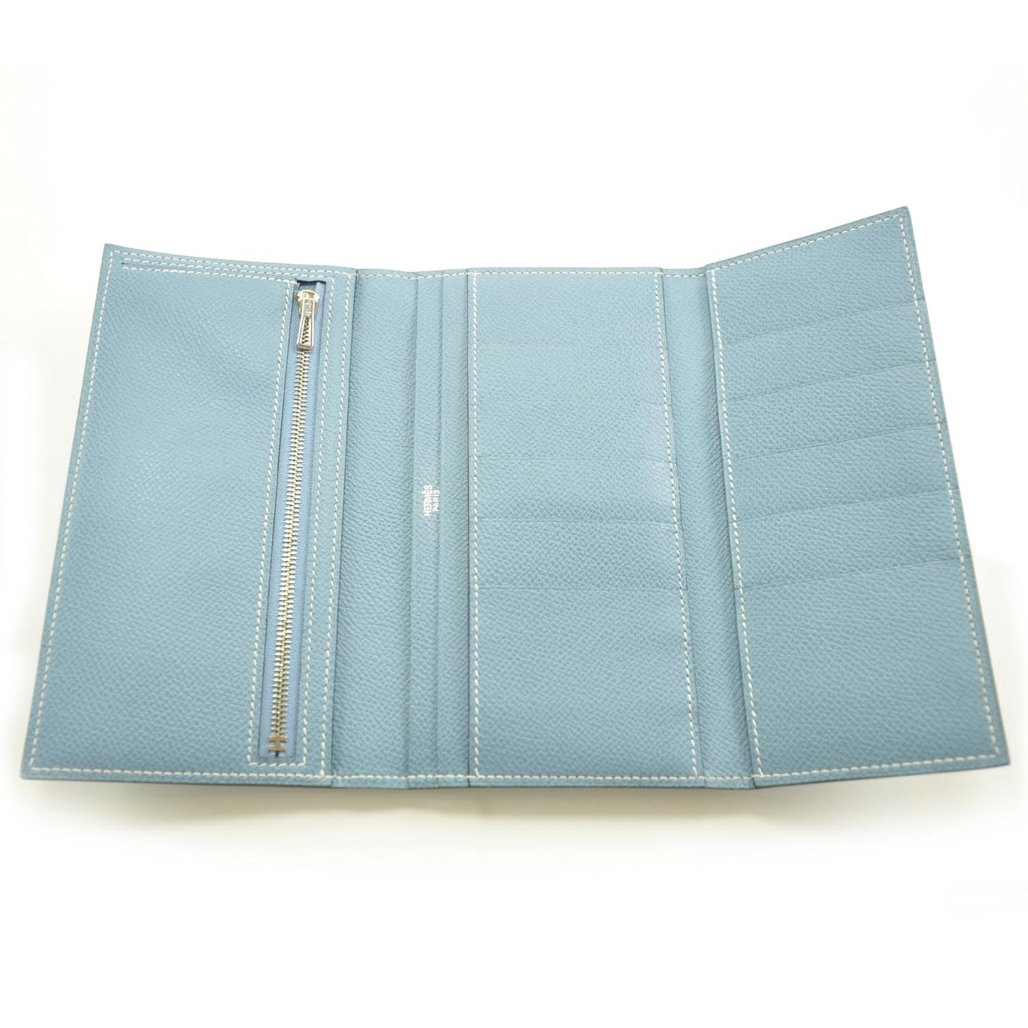 Veau Epsom Bearn Wallet Blue Jean
