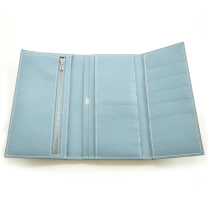 Hermes Veau Epsom Bearn Wallet Blue Jean 6 of 9