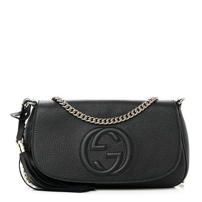 Gucci Pebbled Calfskin Medium Soho Flap Crossbody Black 1 of 14