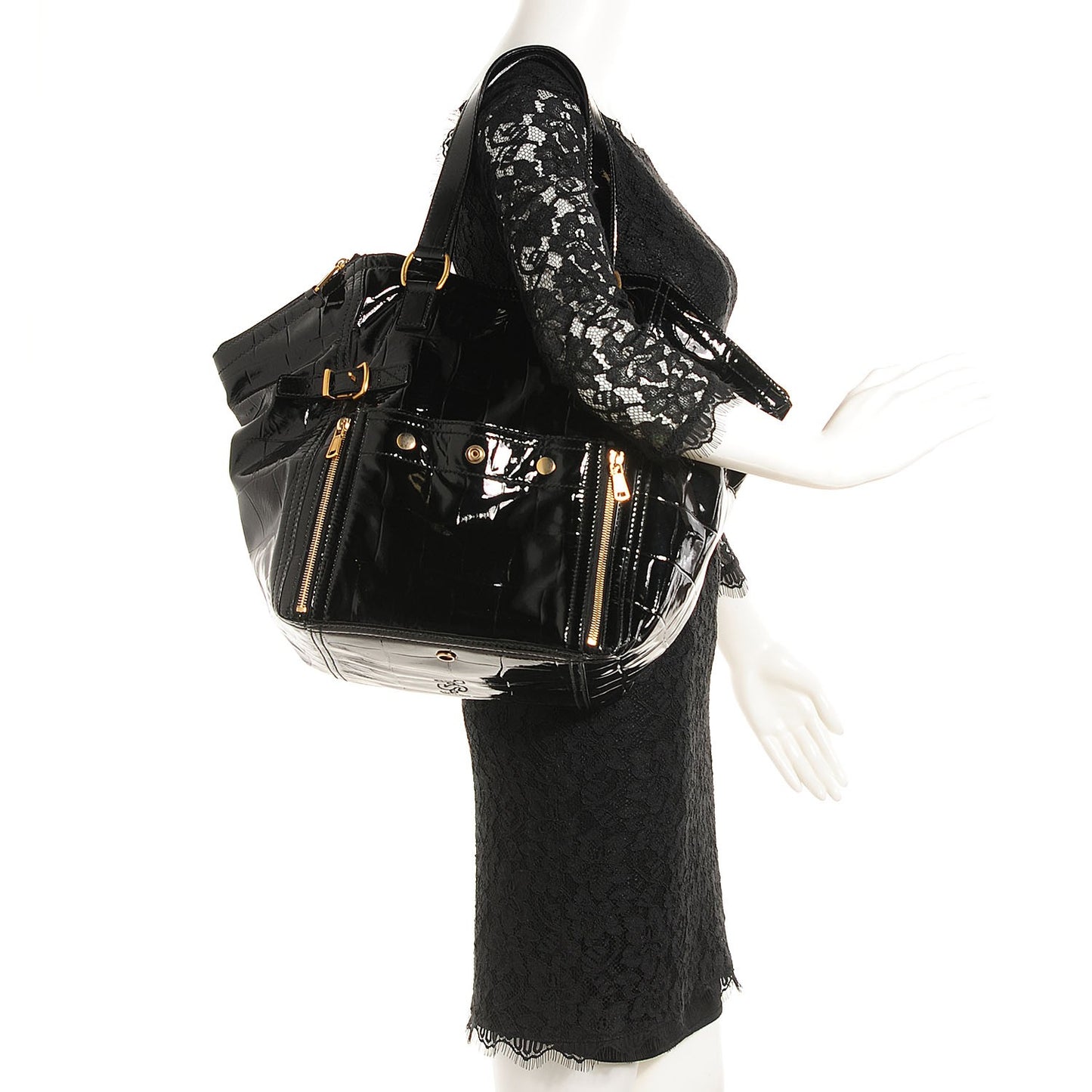 Patent Large Downtown Tote Black