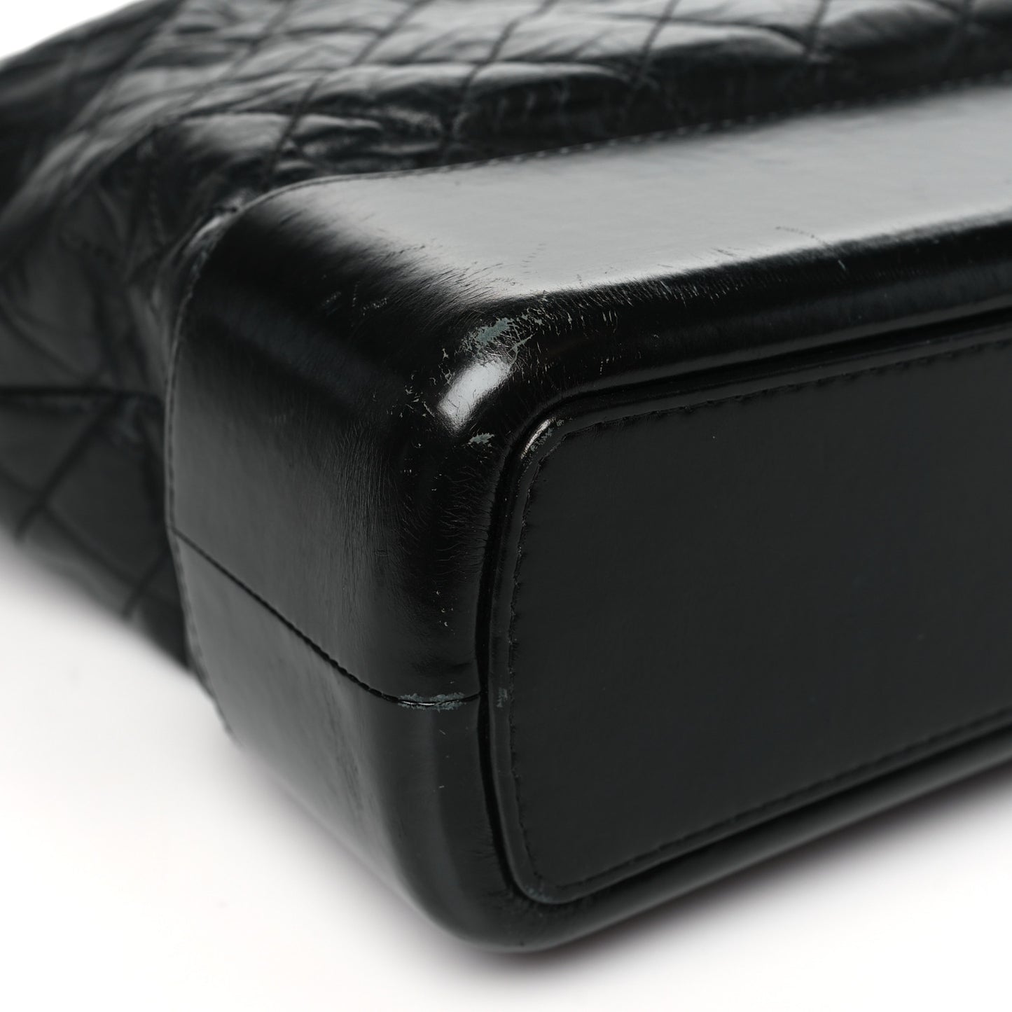 Aged Calfskin Quilted Maxi Gabrielle Hobo Black