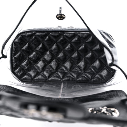 Chanel Crumpled Calfskin PVC Quilted Large Aquarium Backpack Black 5 of 16