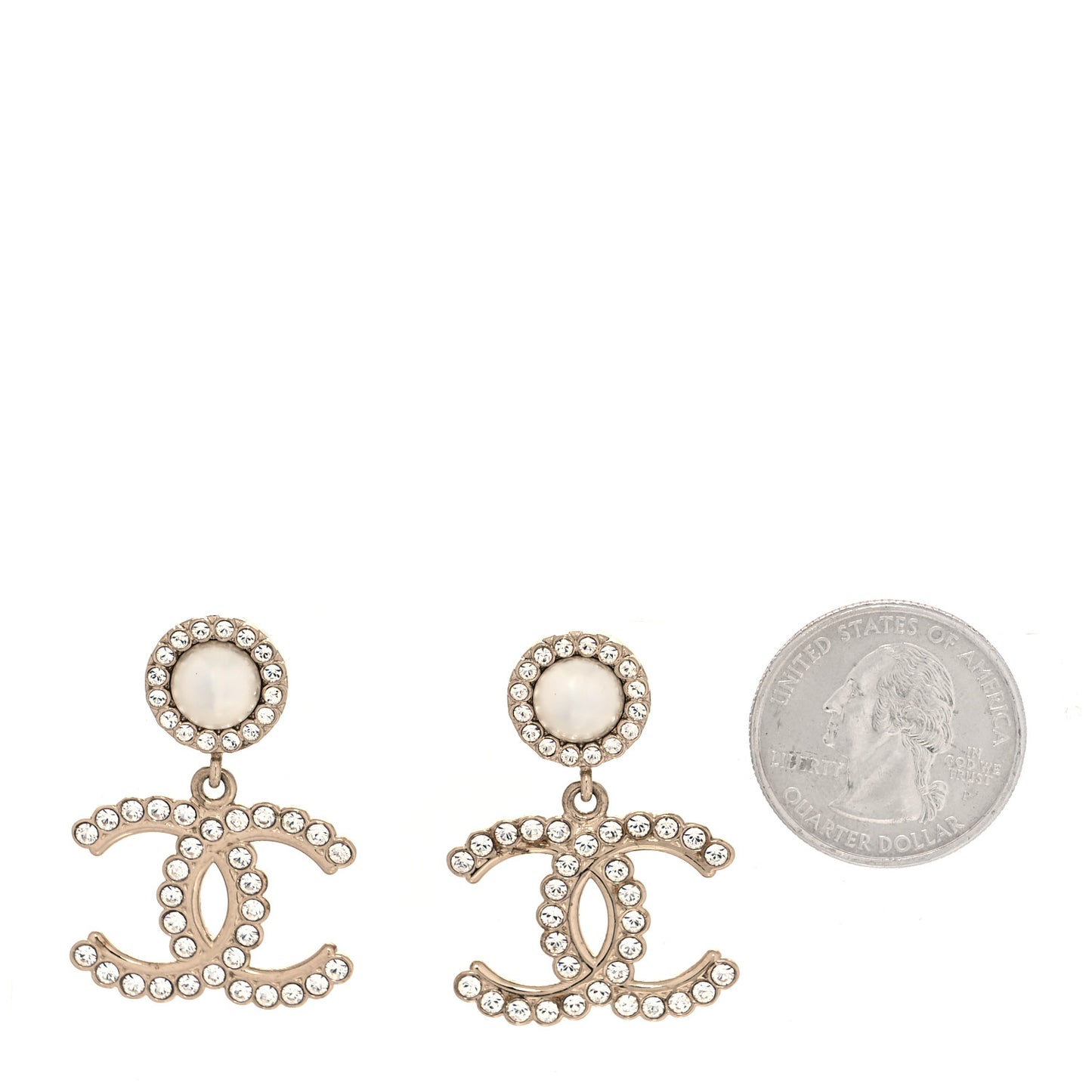 Crystal Pearl Bow-tiful CC Drop Earrings Gold
