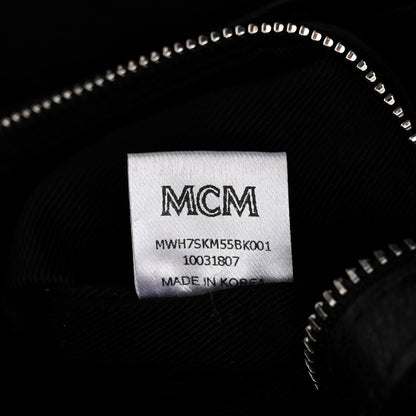 MCM Calfskin Ottomar Monogram Large Klara Hobo Black Red 7 of 11