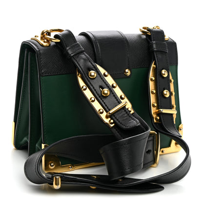 Prada City Calf Saffiano Cahier Bag Biliardo Black 2 of 8