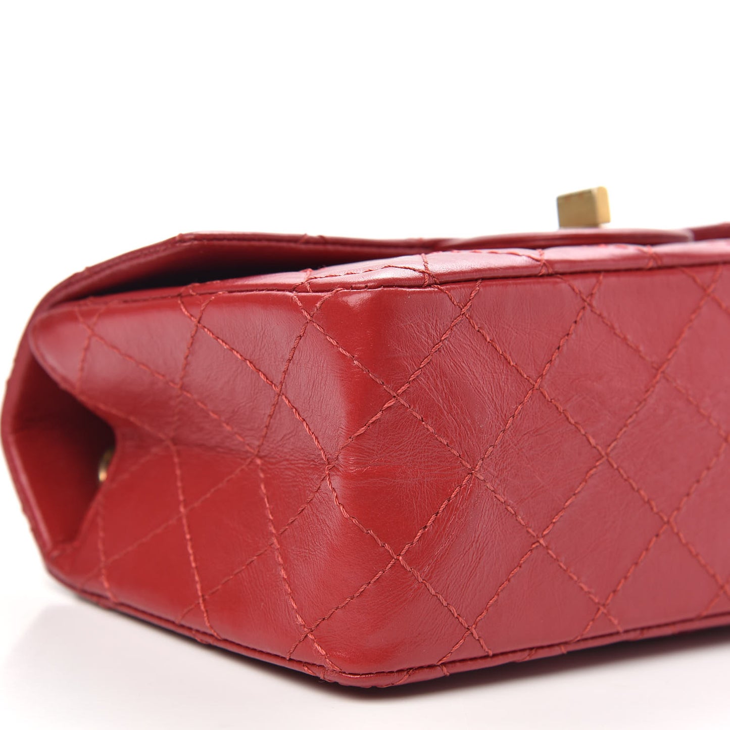 Aged Calfskin Quilted 2.55 Reissue Mini Flap Red