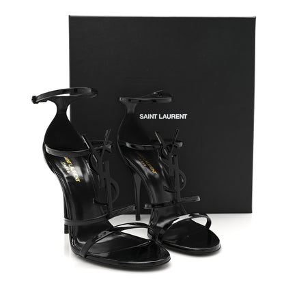 Saint Laurent Patent Cassandra 100 Ankle Strap Sandals 39.5 Black 10 of 10