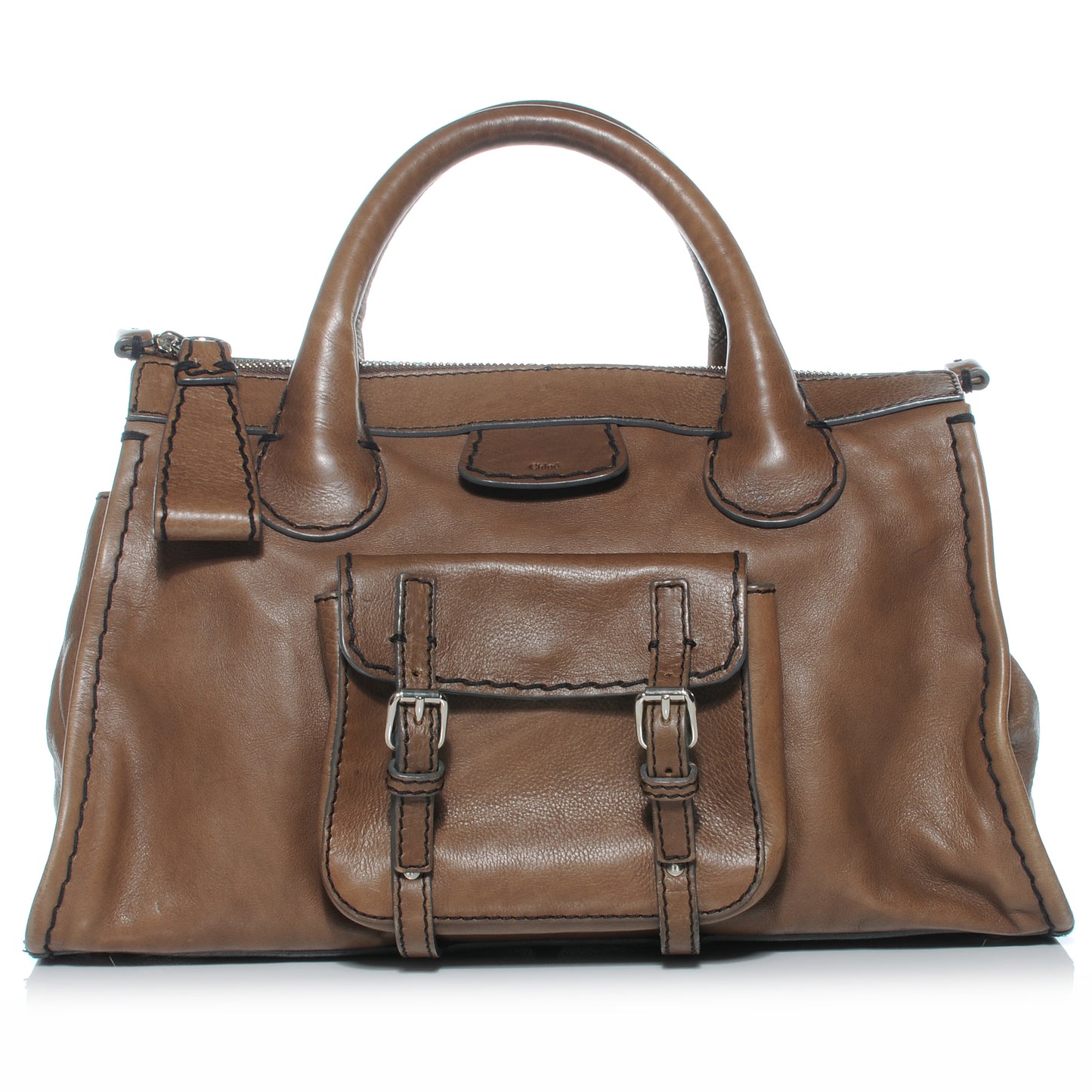 Leather Edith Satchel Muscade