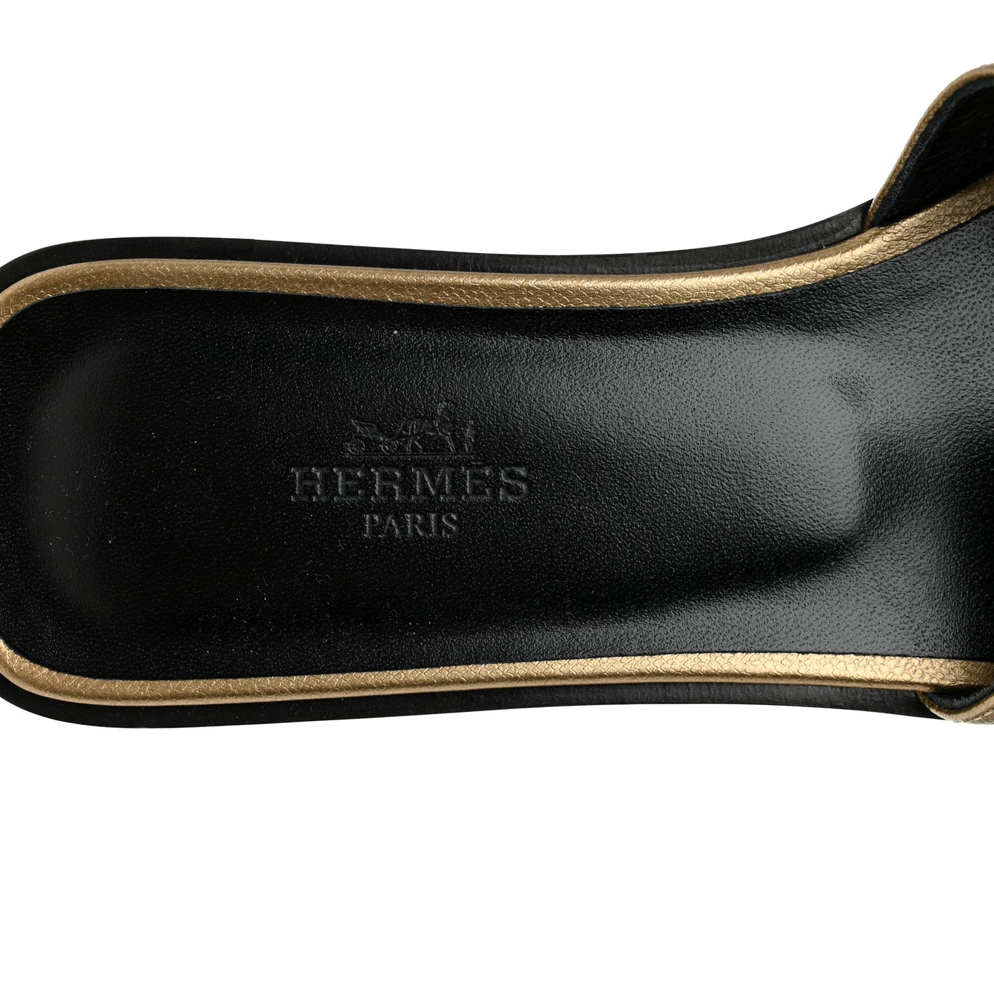 Metallic Epsom Oran Sandals 38 Vert Bronze