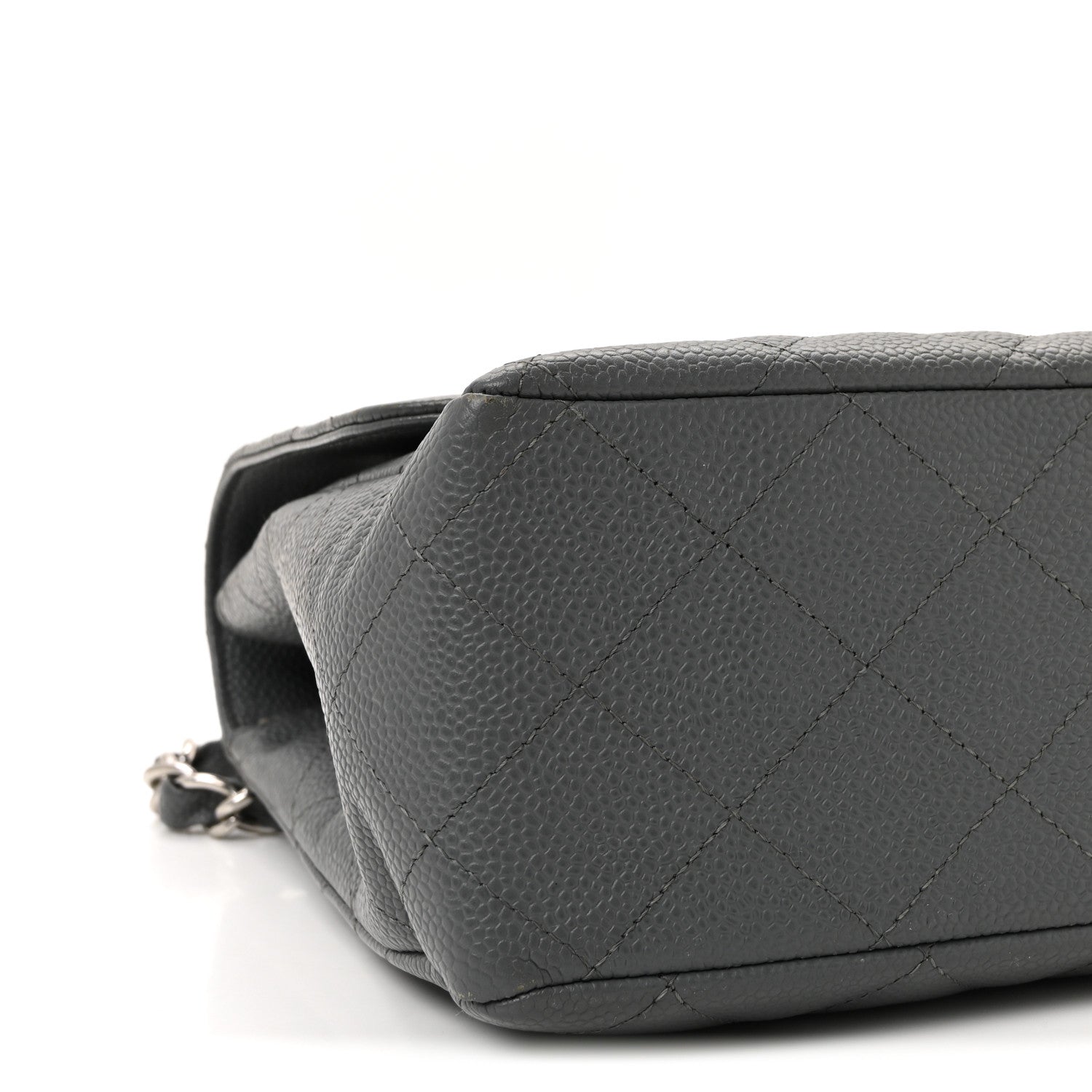 Chanel Caviar Quilted Jumbo Single Flap Grey 9 of 10