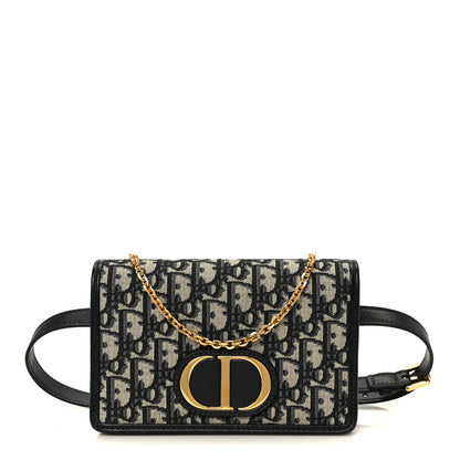 Christian Dior Oblique 30 Montaigne 2-In-1 Pouch Blue 1 of 11