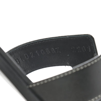 Hermes Box Calfskin Oran Sandals 38 Black 8 of 9