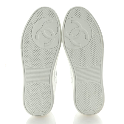 Chanel Calfskin CC Womens Sneakers 36.5 White 6 of 9