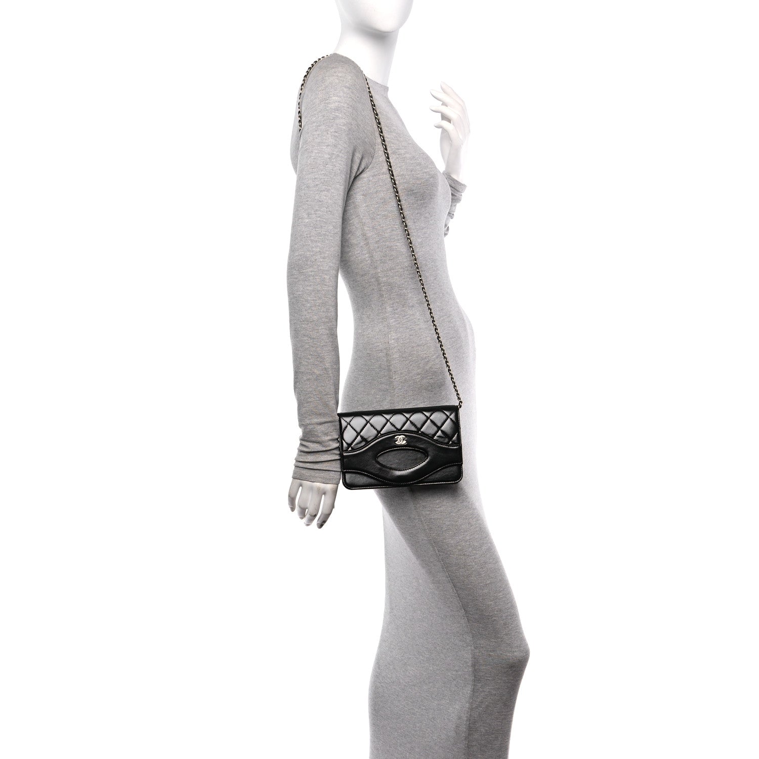 Chanel Calfskin Quilted 31 Wallet On Chain WOC Black 2 of 12
