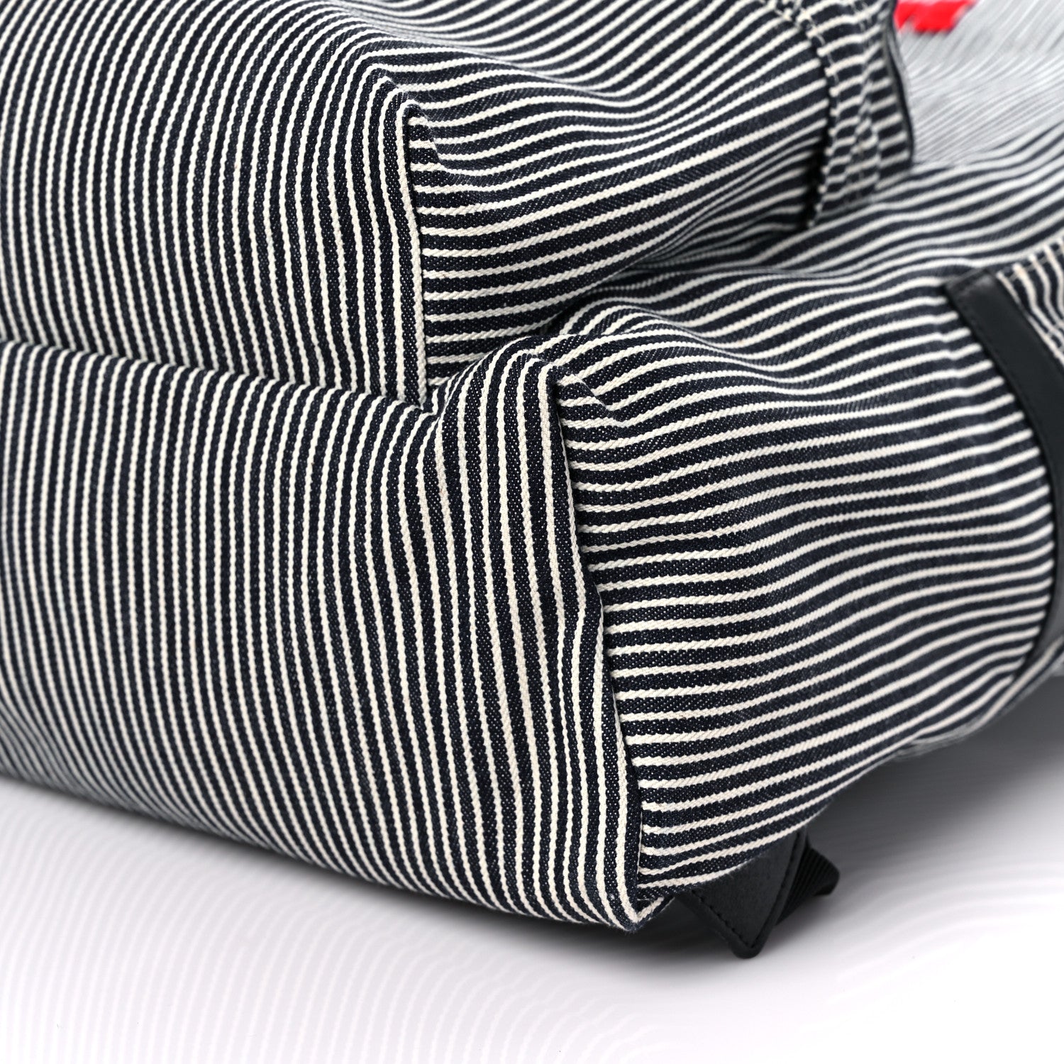 Celine Canvas Striped Medium Backpack Black White 8 of 9