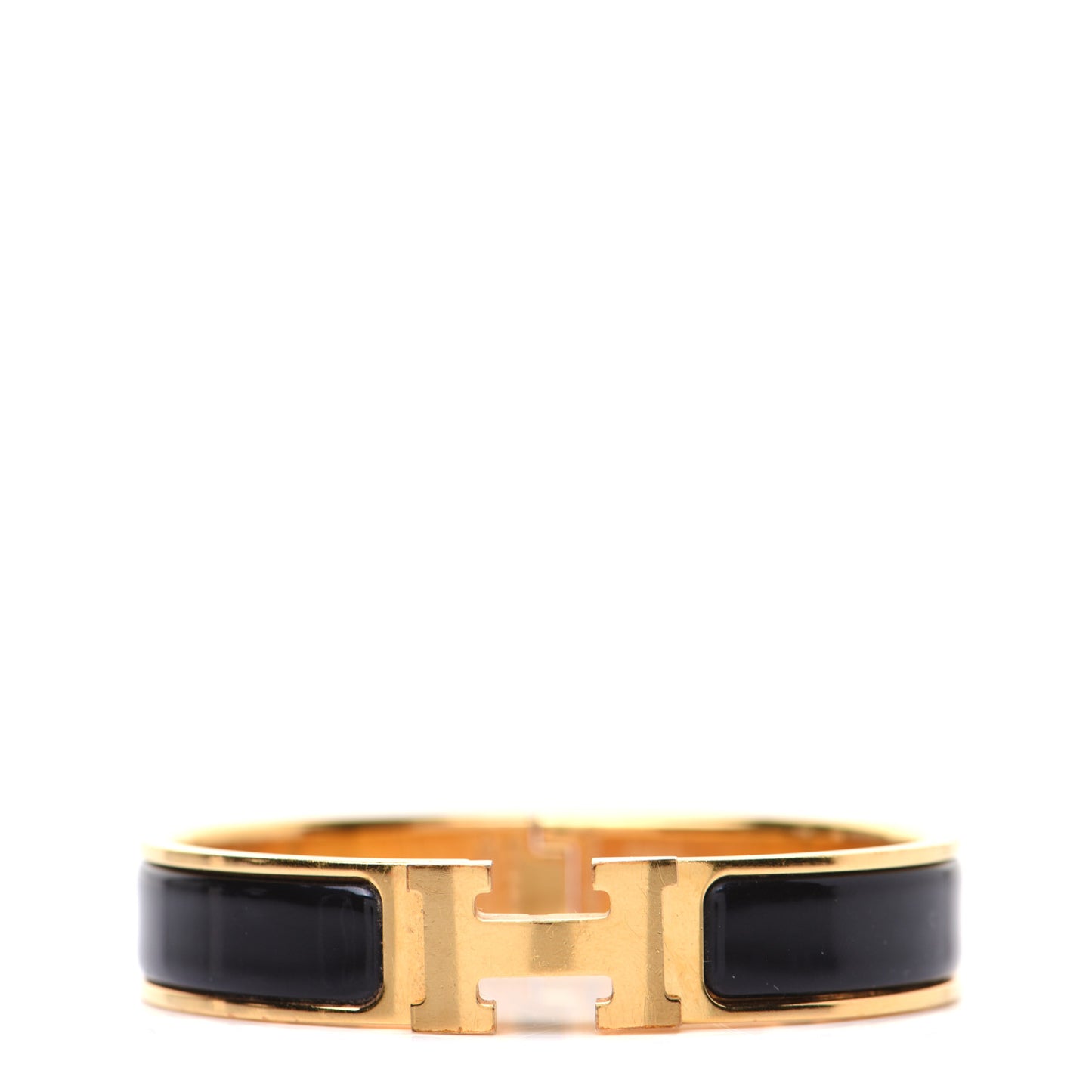 Enamel Narrow Clic Clac H Bracelet PM Black