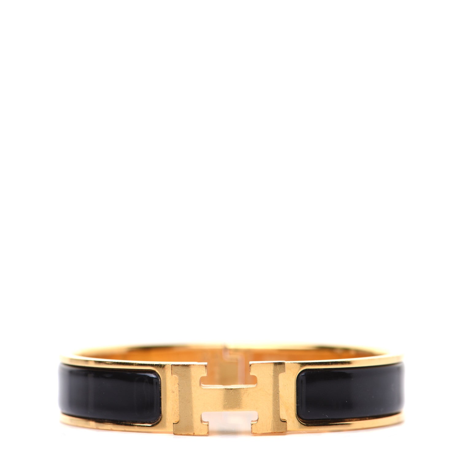 Hermes Enamel Narrow Clic Clac H Bracelet PM Black 1 of 7