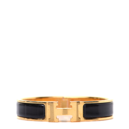 Hermes Enamel Narrow Clic Clac H Bracelet PM Black 1 of 7