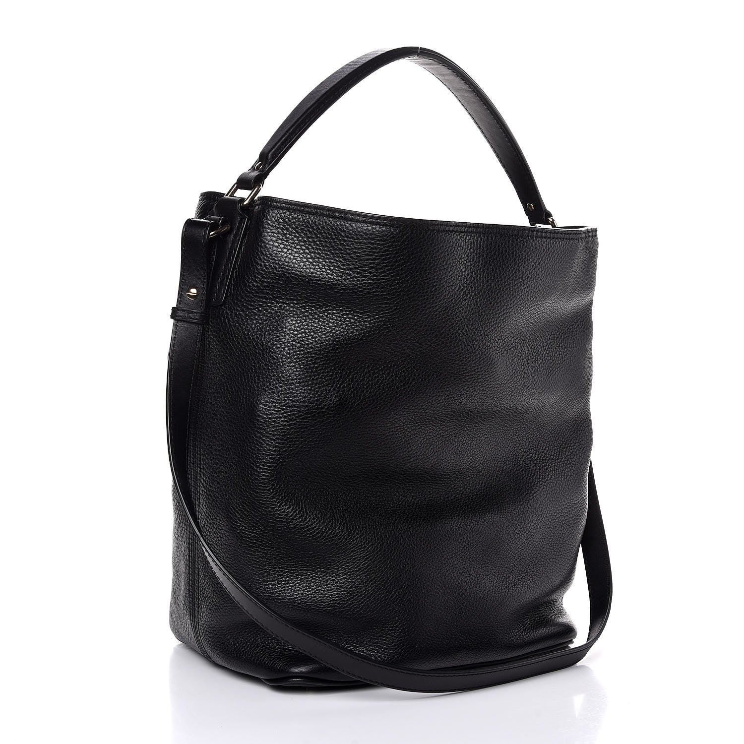 Burberry Grainy Calf Bucket Shoulder Bag Black 3 of 8
