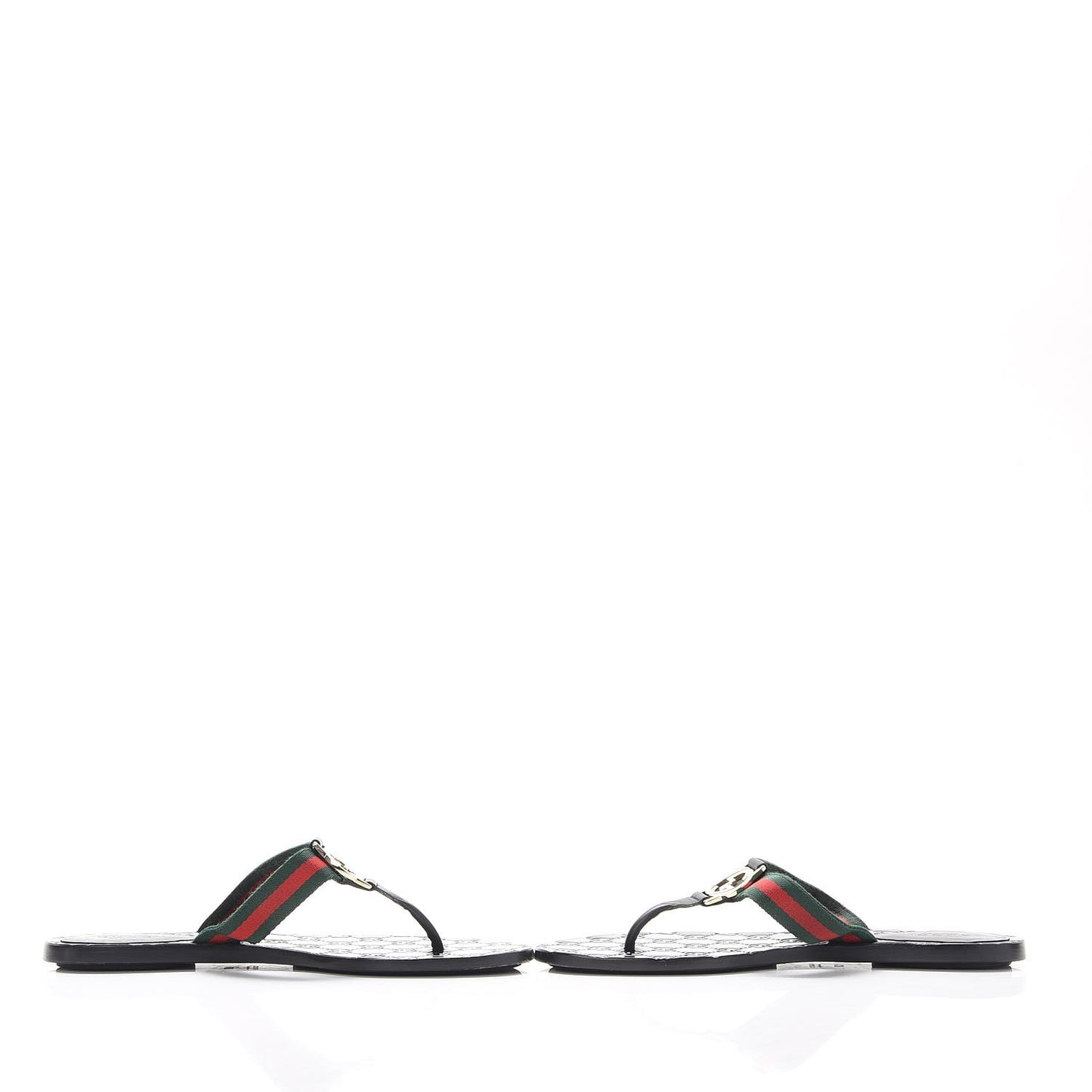 Nylon Guccissima Web Womens Thong Sandals 37 Green Red Black