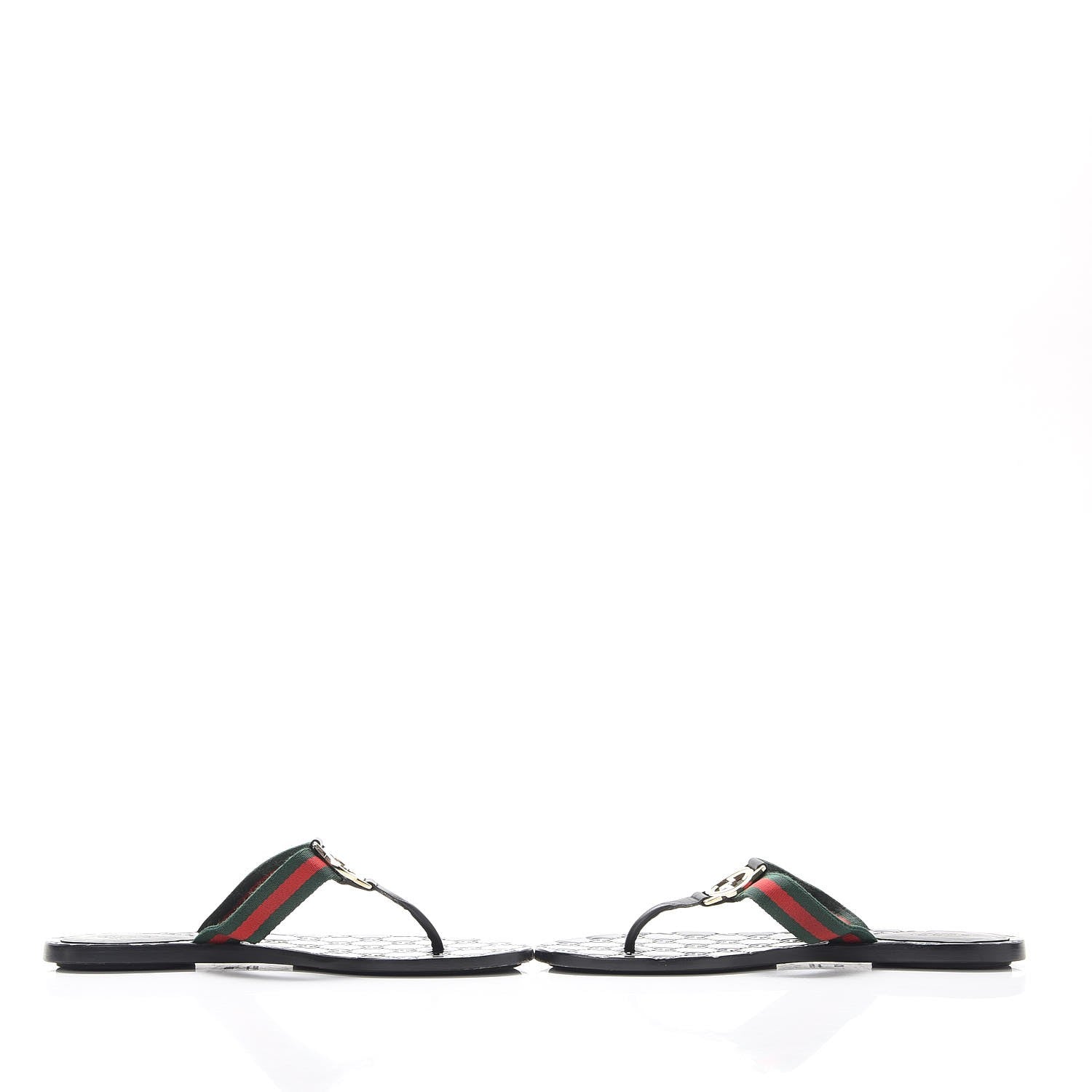 Gucci Nylon Guccissima Web Womens Thong Sandals 37 Green Red Black 5 of 17