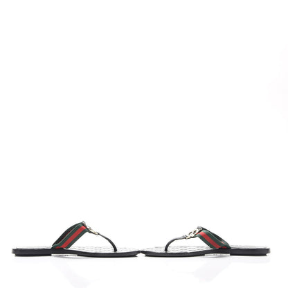 Gucci Nylon Guccissima Web Womens Thong Sandals 37 Green Red Black 5 of 17