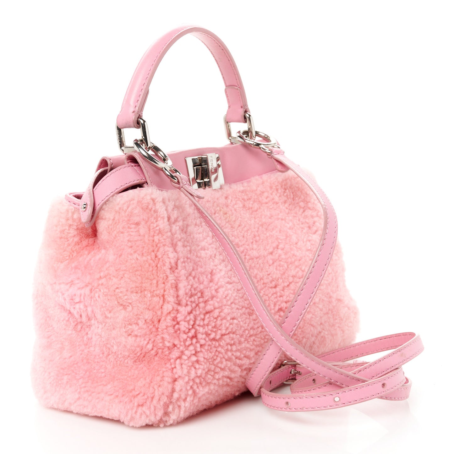 Shearling Nappa Mini Peekaboo Iconic Satchel Lollypop