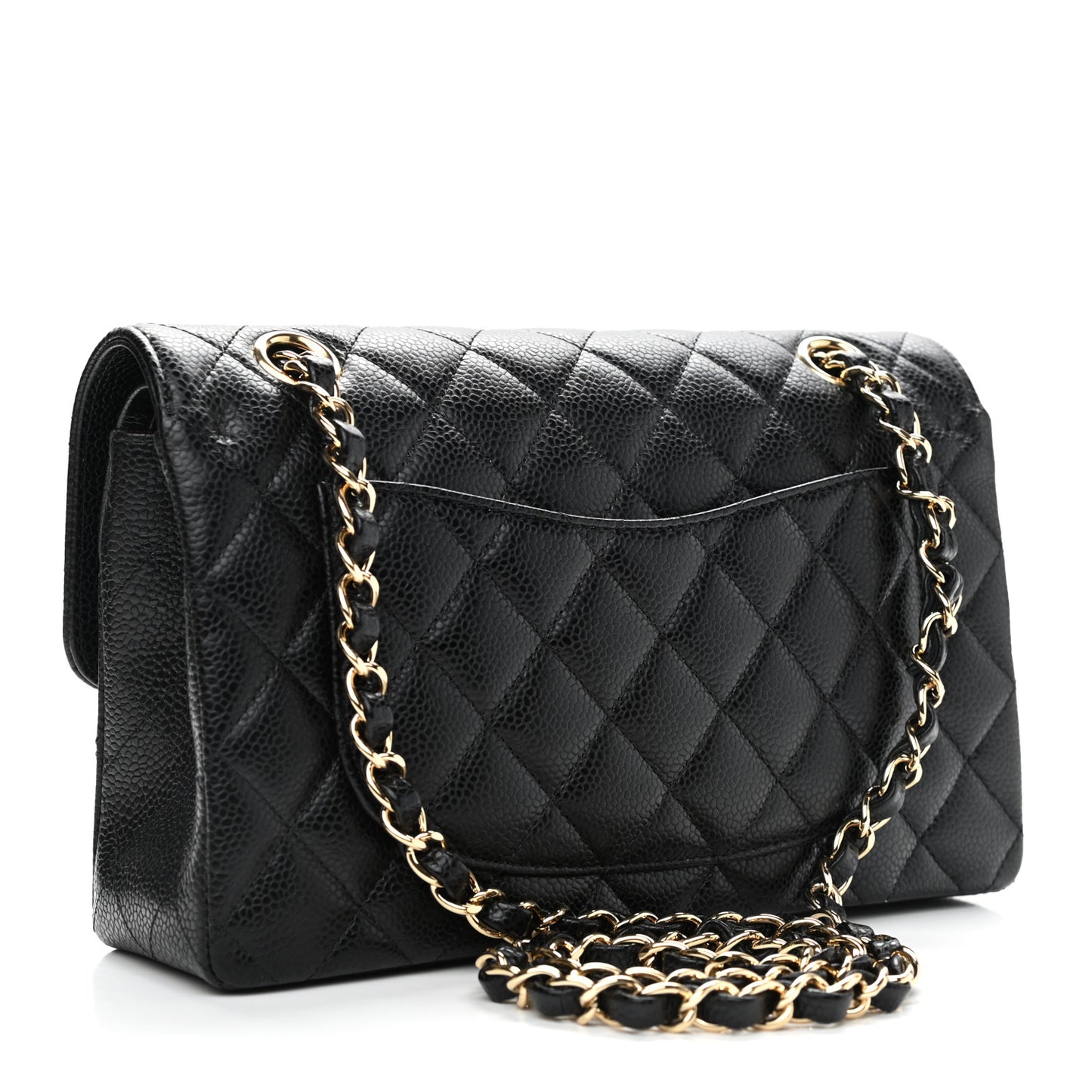 Caviar Quilted Small Double Flap Black