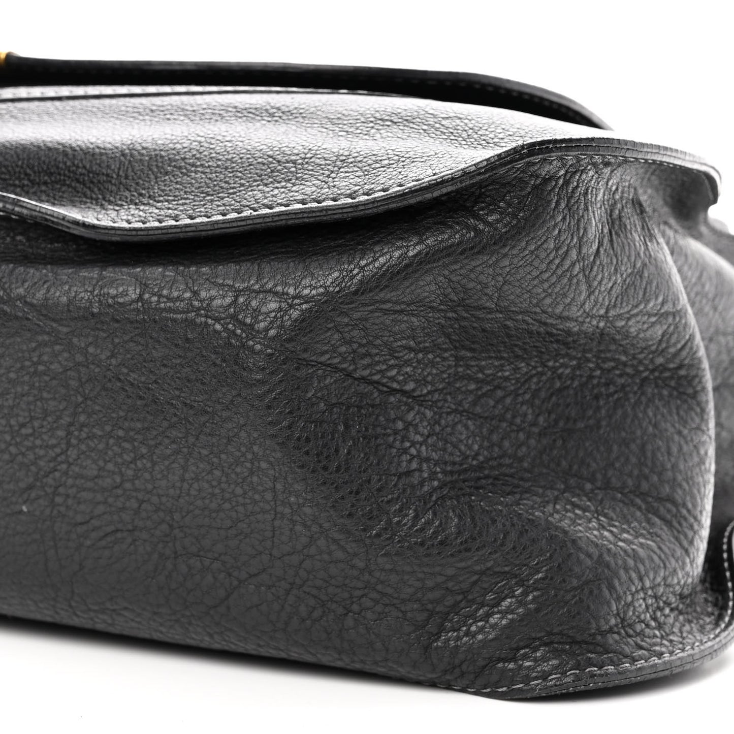Calfskin Large Marcie Satchel Black