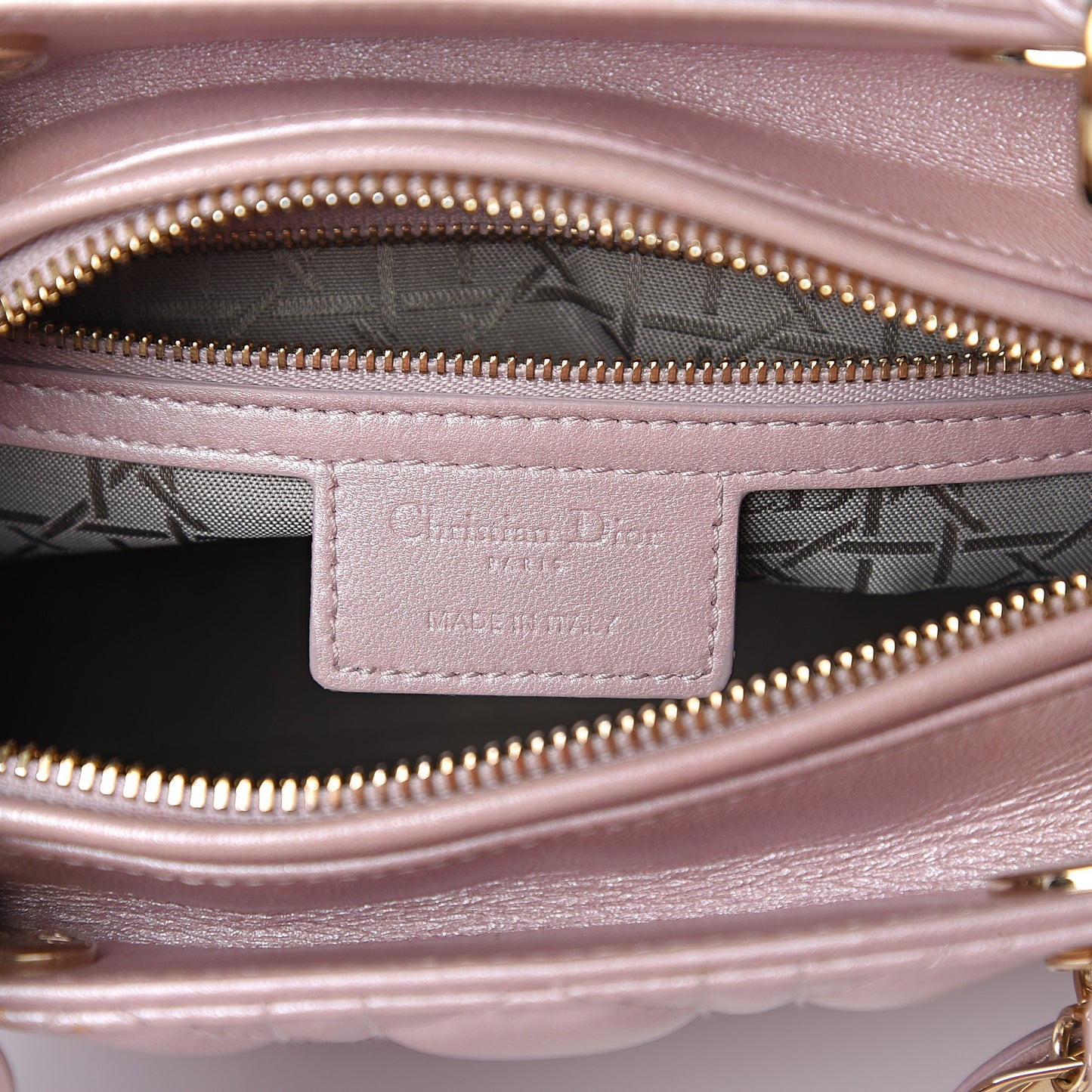Pearly Lambskin Cannage Medium Lady Dior Lotus