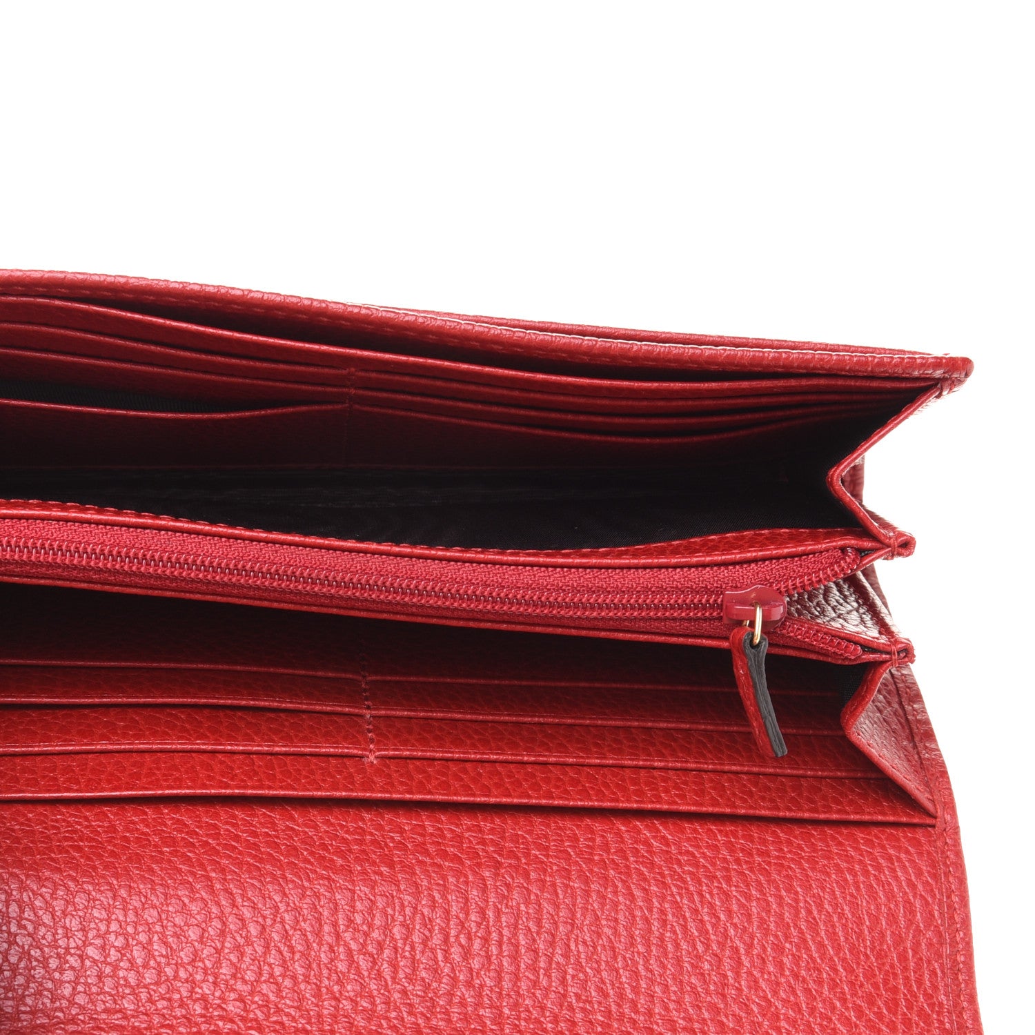Gucci Dollar Calfskin GG Marmont Continental Wallet Hibiscus Red 5 of 9