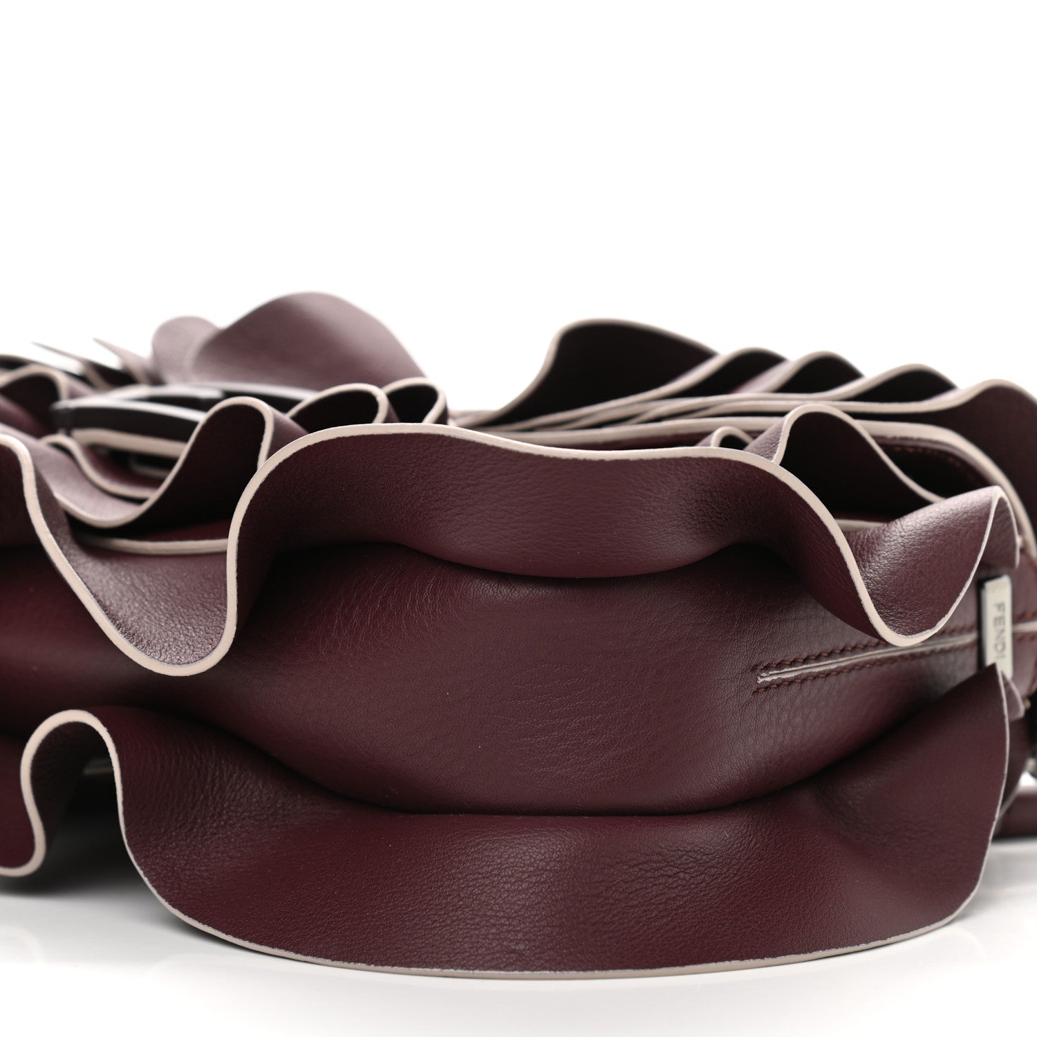 Fendi Vitello Seta Multi Waves Baguette Bordeaux 9 of 10