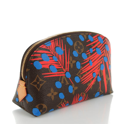 Louis Vuitton Monogram Jungle Dots Cosmetic Pouch Coquelicot Denim 3 of 7